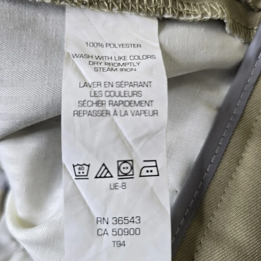 NEW Van Heusen Dress Pants Men 38x32 Beige Premium Traveler Non-Iron Classic Fit